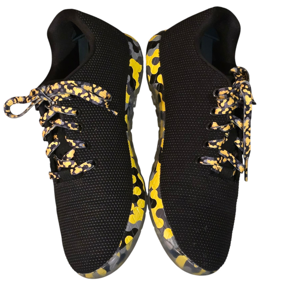 Nobull Super fabric Trainer Shoes  Sneakers Black/Yellow, Size 8.5 (W) & 7 (M) - Picture 2 of 7